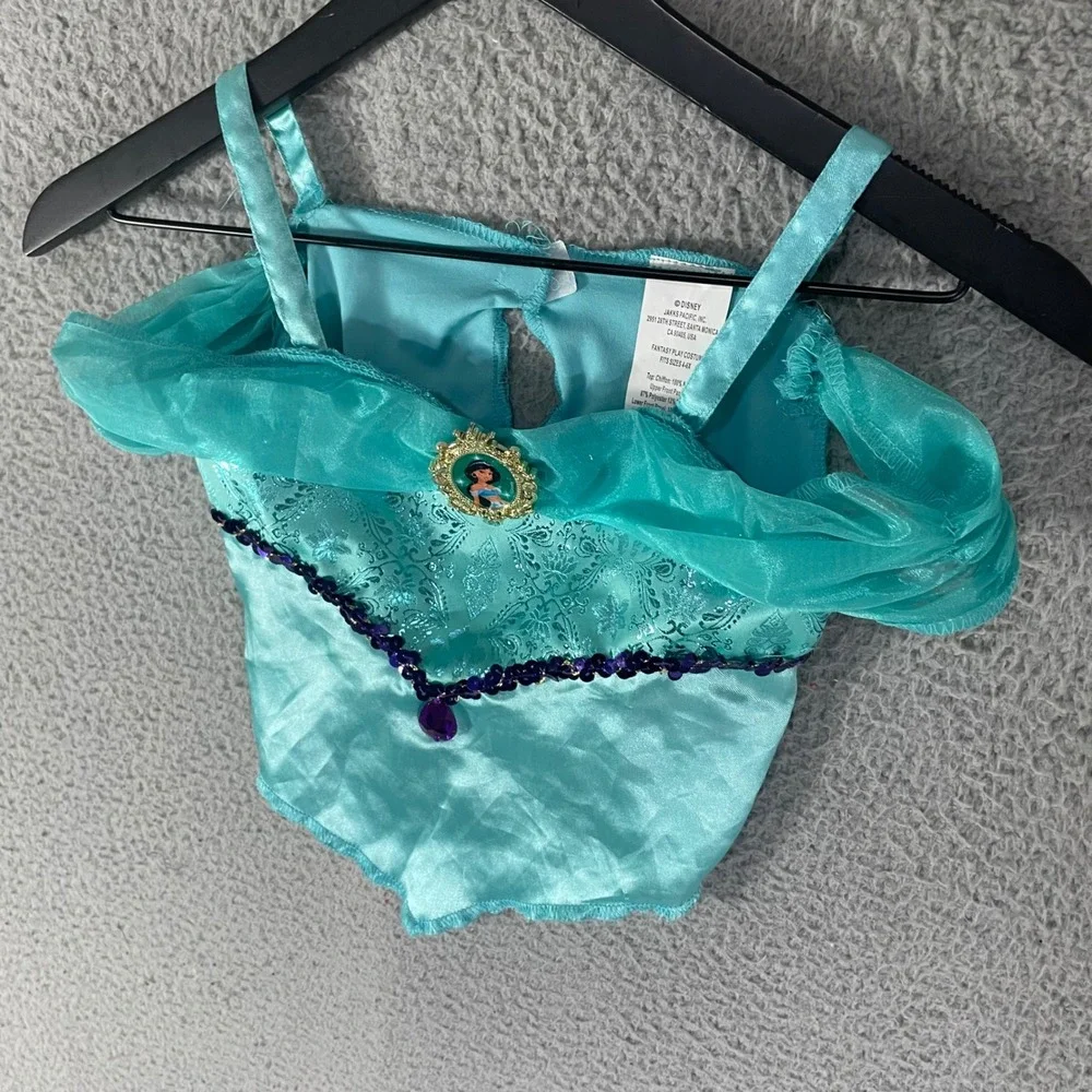 Disney Princess Jasmine Girls 4 6 Turquoise Costume Top Bodysuit No Bottoms Kids